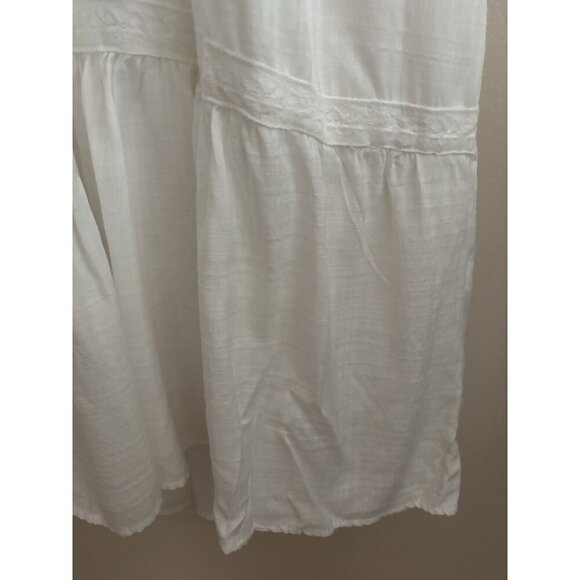 Knox Rose White Tiered Lace Maxi Dress Romantic Flutter Sleeves Large Boho Fairy - Picture 6 of 15